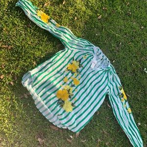 Long sleeve flowers shirt